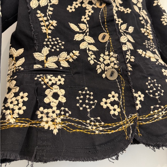 Rare Vintage DB Sport Jacket Women's Small Embroidered Black Blazer Floral - Picture 6 of 13